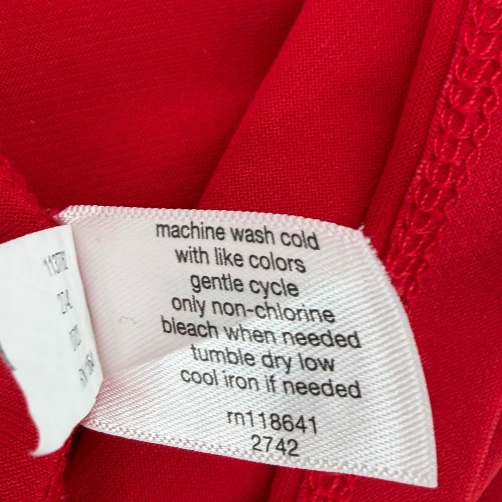 Lane Bryant Womens Red Surplice V-Neck 3/4 Sleeve Faux Wrap Top Size 18/20 - Picture 5 of 9